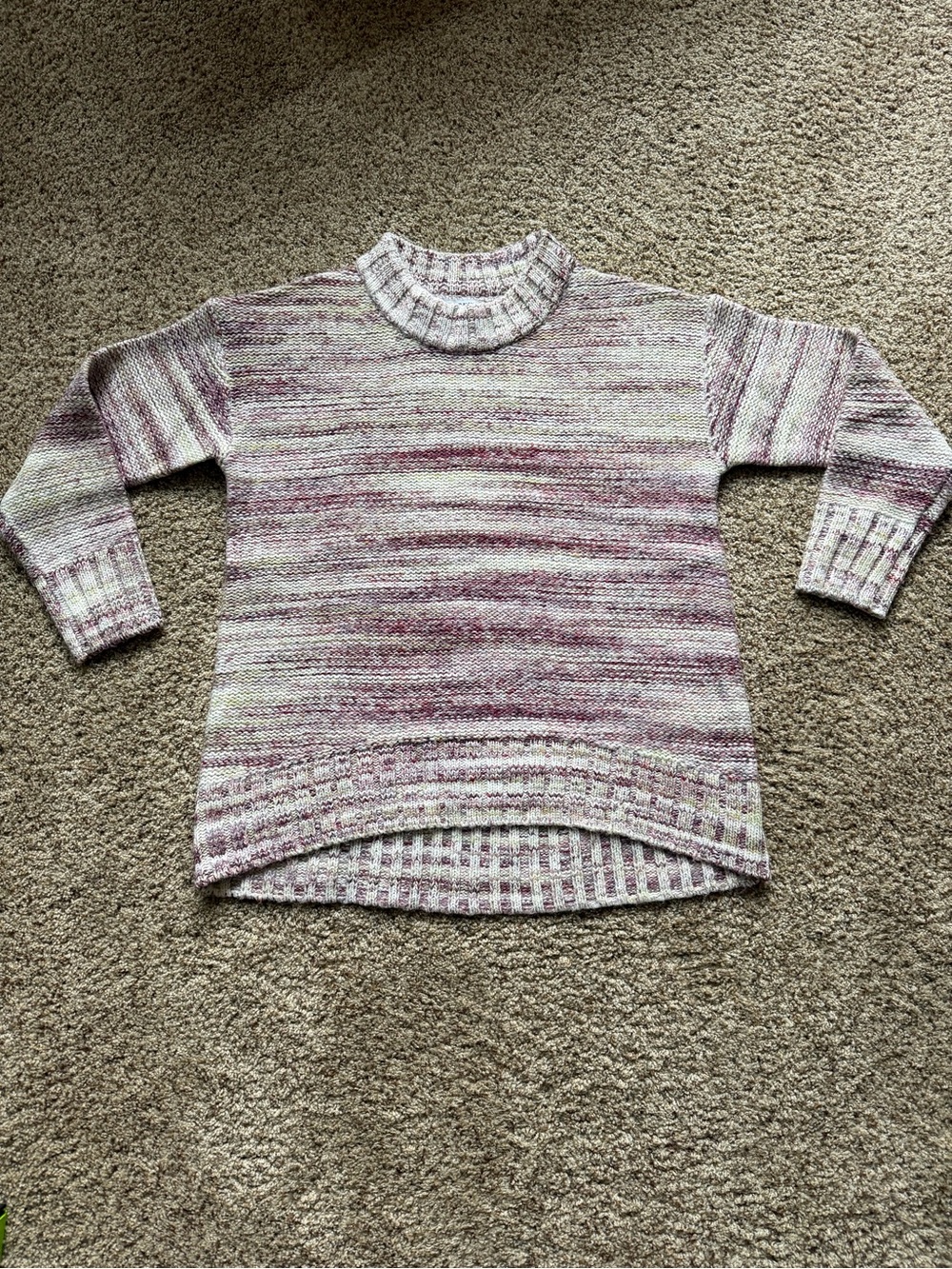 Old Navy Cream and Mauve Marled Cowl Sweater